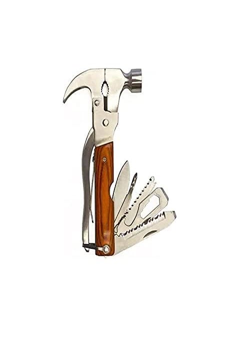 ROLLYWARE Rollyware Multifunction Stainless Steel 10 in 1 MultiFunctional Pocket Hand Tool Set Hatched Hatchet Wrench Cutter and More Multipurpose MultiTools Hammers  - Image 2