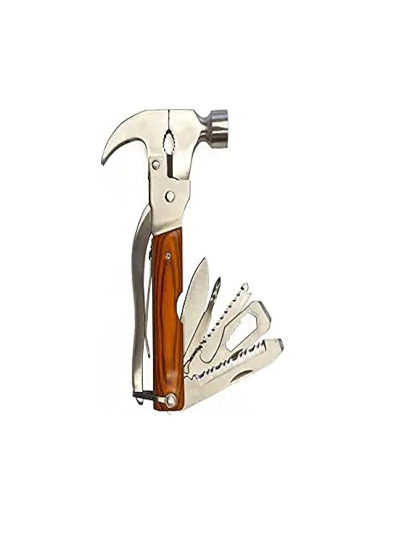 ROLLYWARE Rollyware Multifunction Stainless Steel 10 in 1 MultiFunctional Pocket Hand Tool Set Hatched Hatchet Wrench Cutter and More Multipurpose MultiTools Hammers  - Image 1