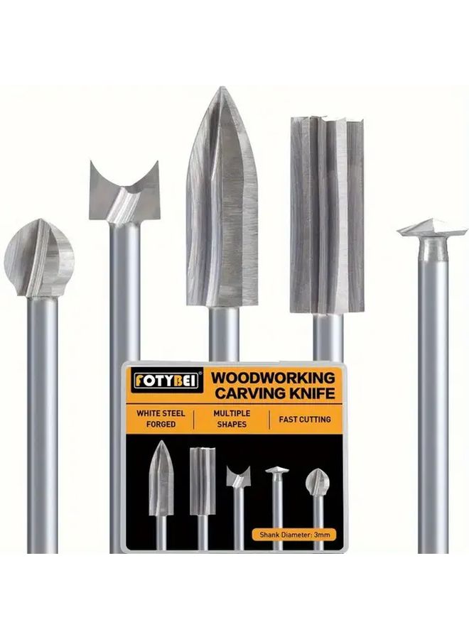 5Pcs Rotary Tool Engraving Bits Set For Wood Carving Drilling And Micro Sculpture - Image 2