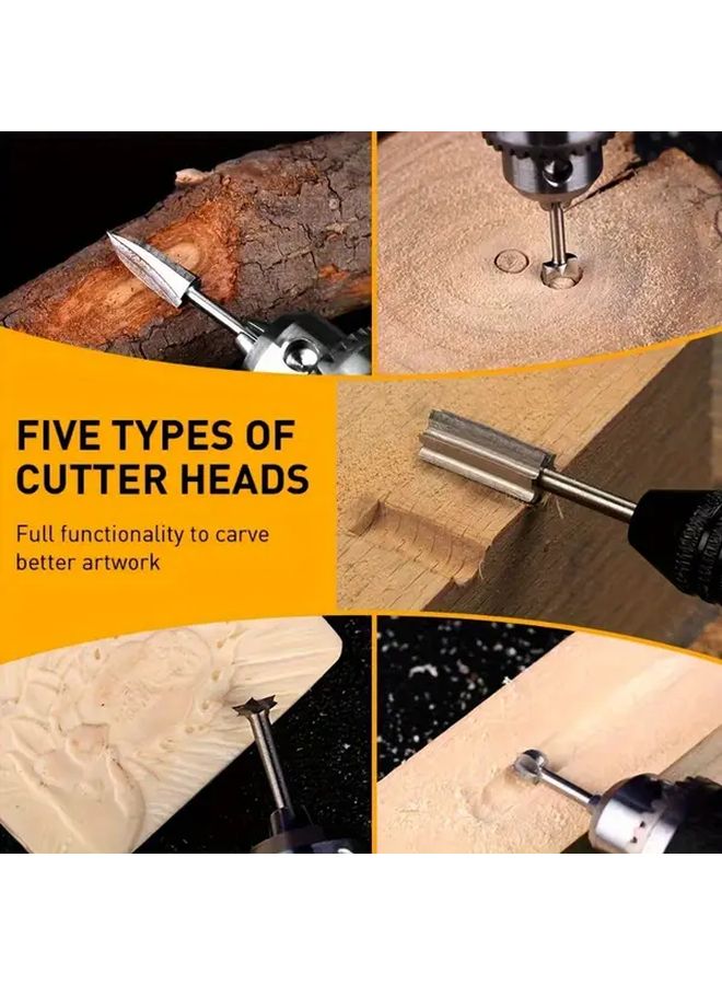 5Pcs Rotary Tool Engraving Bits Set For Wood Carving Drilling And Micro Sculpture - Image 5