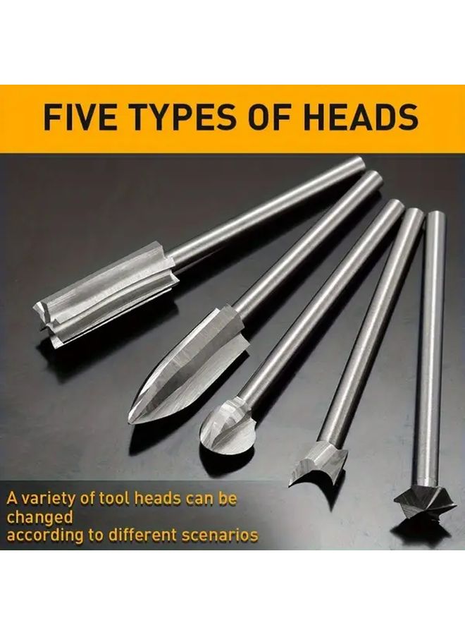 5Pcs Rotary Tool Engraving Bits Set For Wood Carving Drilling And Micro Sculpture - Image 3