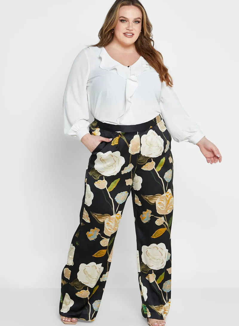 Vero Moda Curve Wide Leg Printed Pants