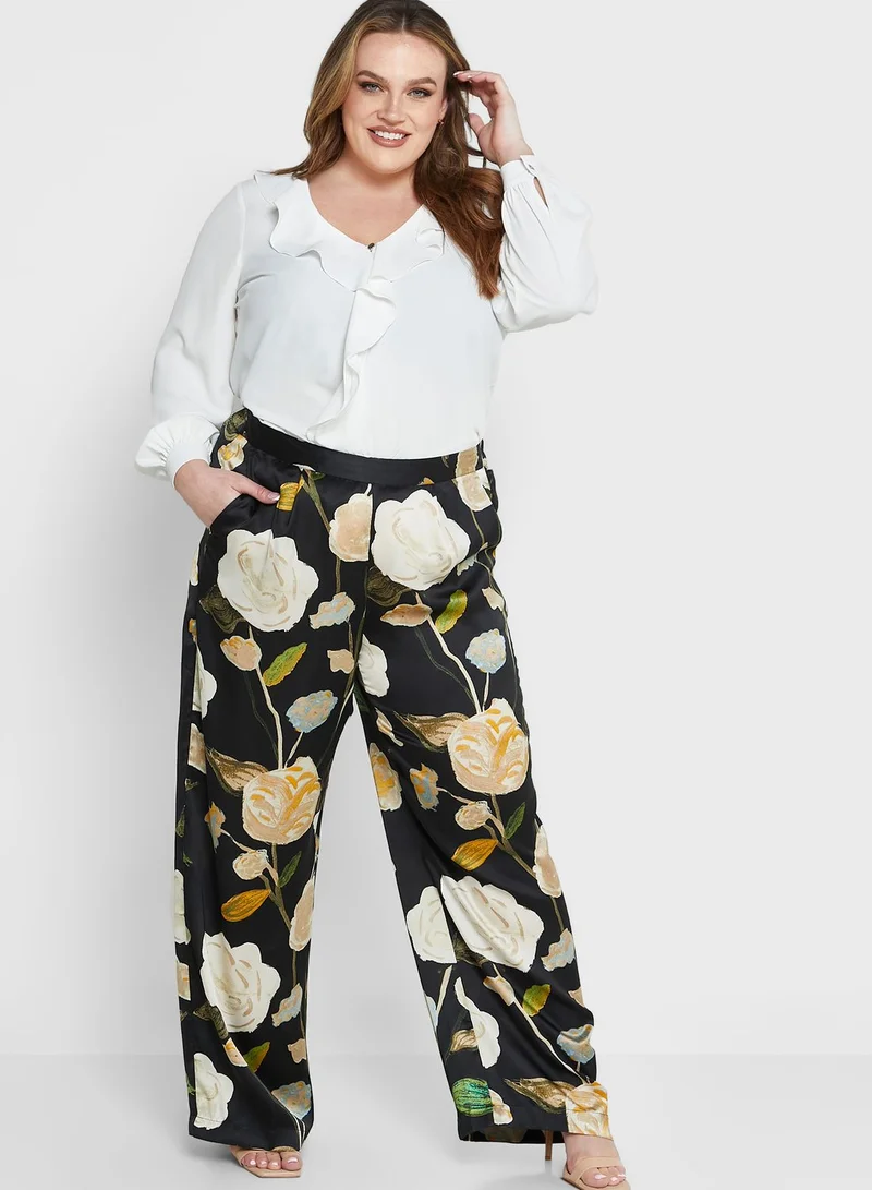 Vero Moda Curve Wide Leg Printed Pants