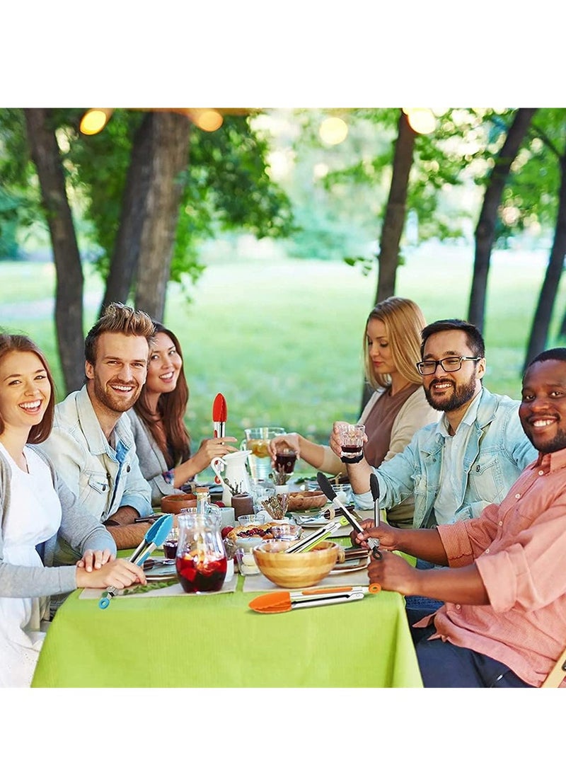 أوزيغالور 5 حزمة من المخاطر الصغيرة 7 بوصة مع الرأس المصنوع من السيليكون، الفولاذ المقاوم للصدأ، للسلطة، الشواء، القلي، الطهي (متعدد الألوان) - Image 4