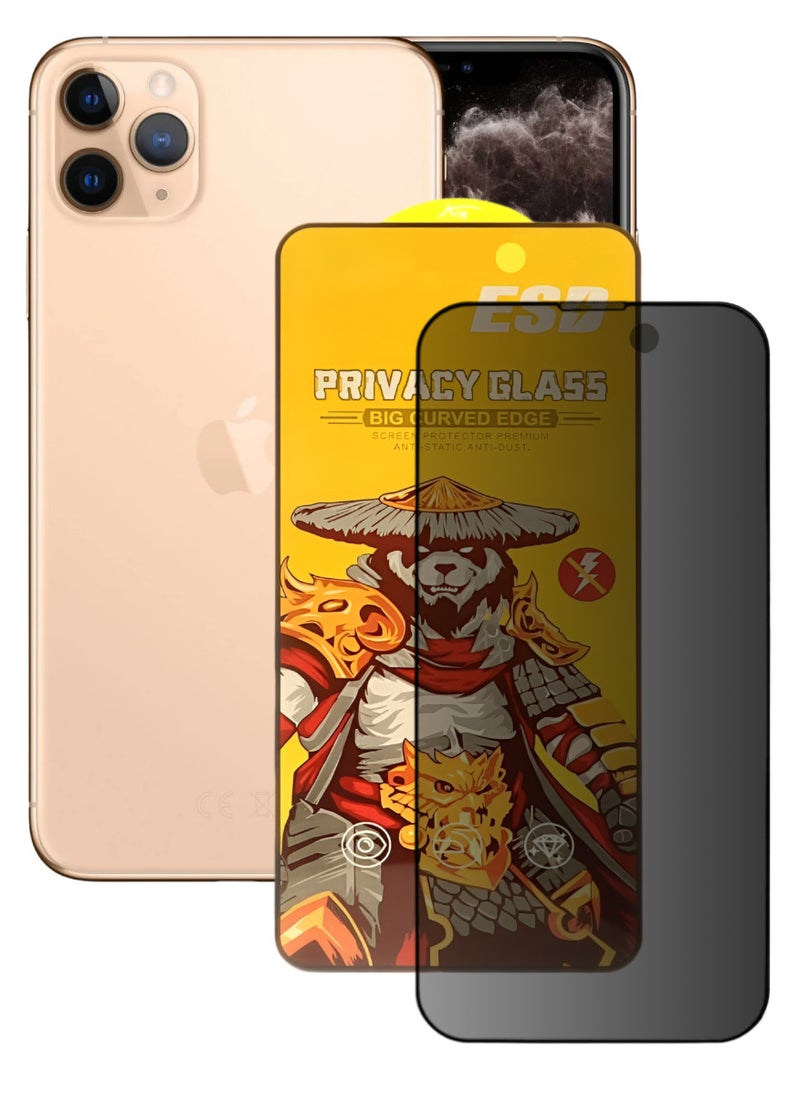 ESD Tempered Dustproof Privacy Glass Screen Protector Compatible For iPhone 11 Pro - Image 1