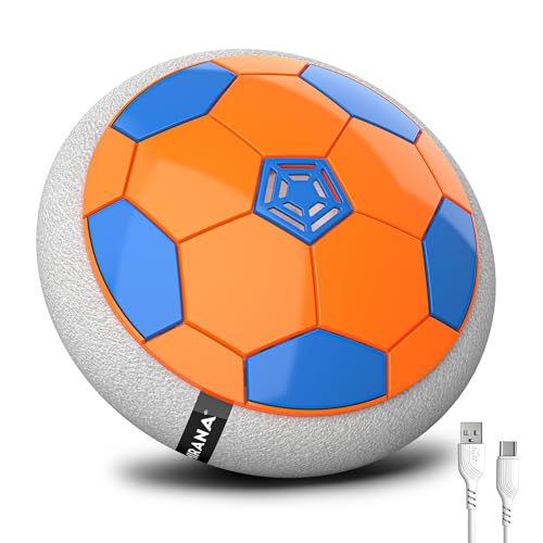 Mirana C-Type USB Rechargeable Hover Football Indoor Floating Hoverball Soccer|Air Football Neon Lite|Made in India Fun Toy Best Gift for Boys and Kids (Orange) Plastic - Image 1