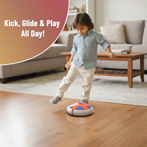 Mirana C-Type USB Rechargeable Hover Football Indoor Floating Hoverball Soccer|Air Football Neon Lite|Made in India Fun Toy Best Gift for Boys and Kids (Orange) Plastic - Image 5