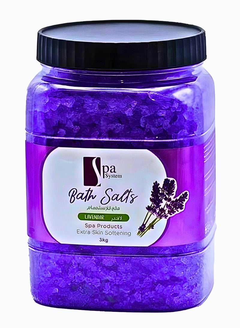 سبا سيستم ملح استحمام سبا سيستم بنكهة اللافندر – لترطيب وتنعيم البشرة – 3 كجم