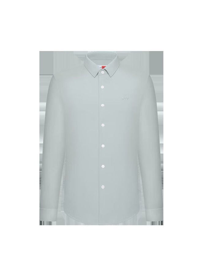 Goldlion Gy Men's Summer Casual Youth Cooling Skin-feel High-end Long Sleeve White Shirt Slt0056-na102