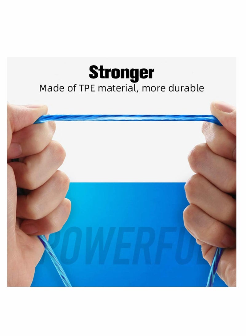 Captaintech Multi USB Cable 3 in 1, Blue Led Flowing Charging Cable Shining, Glow in The Dark USB Car Charger Cable, Visible Light Up Led Charger, for iOS Phone Android USB Type C Cable (1.2m) - Image 4