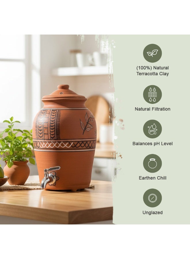 ارك ARK - تيراكوتا داروفايبس بيور فلو مطكة | موزّع ماء طيني | مطكة مصنوعة يدويًا | تبريد طبيعي | مياه قلوية | صديق للبيئة | تصميم فخاري عربي | توازن الأس الهيدروجيني | 5 لتر - Image 4