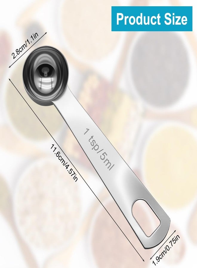 CKANDAY 2 Pack 1 Teaspoon Stainless Steel Measuring Spoons, 5ml Short Handle Coffee Scoop Spoon, Kitchen Gadgets for Precise Measurement of Cooking, Baking Ingredients, Spices, Protein Powder - Image 2