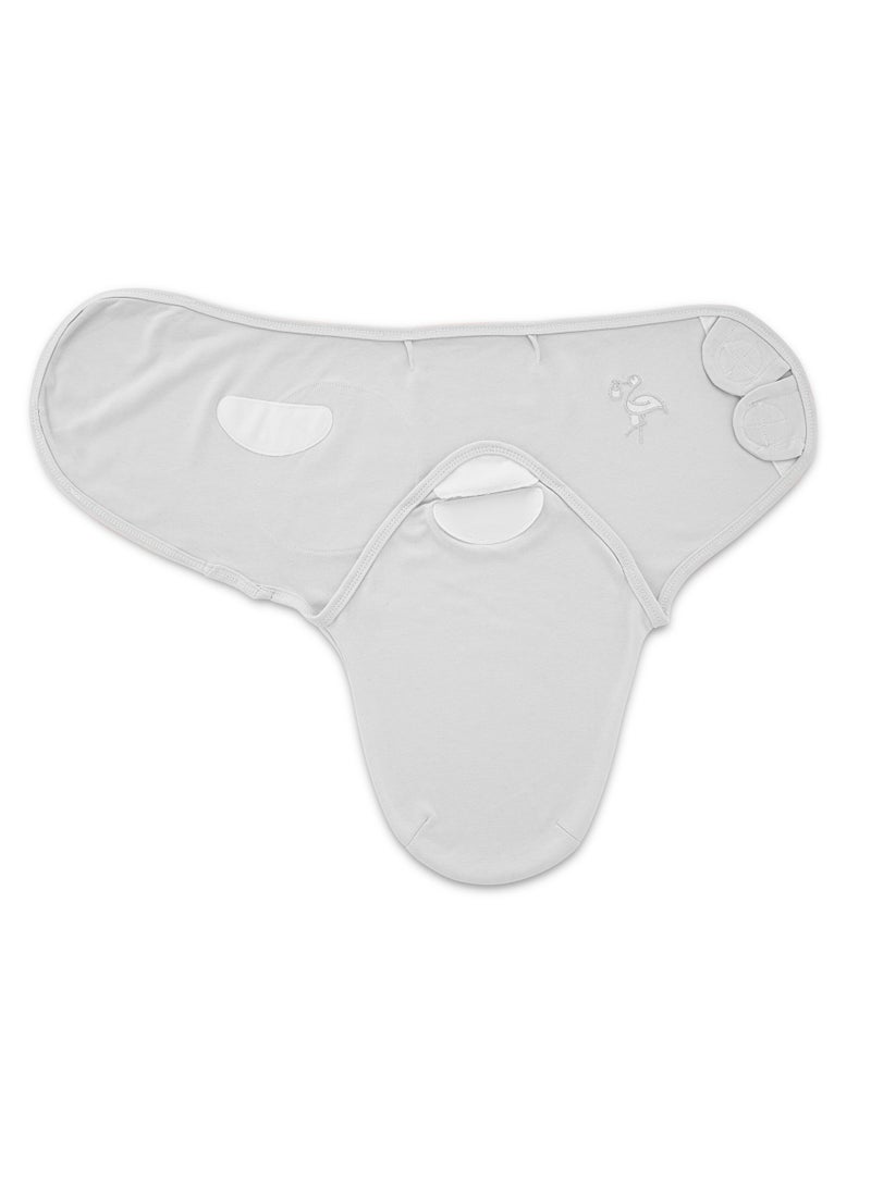 BabyJem Baby Cotton Swaddle, 0-4 Months- Grey - Image 3