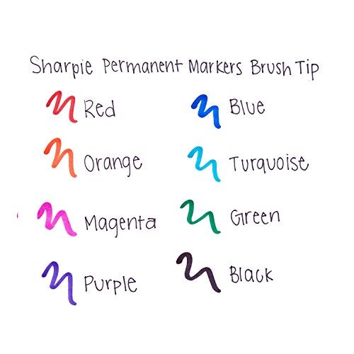 SHARPIE Brush Tip Permanent Markers, 8 Colored Markers (1810703) - Image 4
