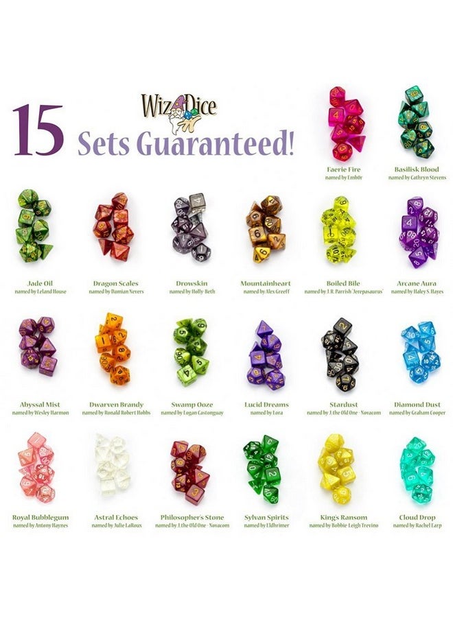 Wiz Dice Wiz Dice Series II 100+ Pack of Random Polyhedral Dice - 15 Guaranteed Sets of Random Colors  - Image 5