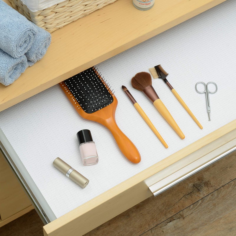 Con-Tact Brand Grip Prints Shelf Liner, Durable and Non-Adhesive Liners, Non-Slip Drawer and Cabinet Liner, 12" x 5', White, Pack of 1 Roll - Image 5