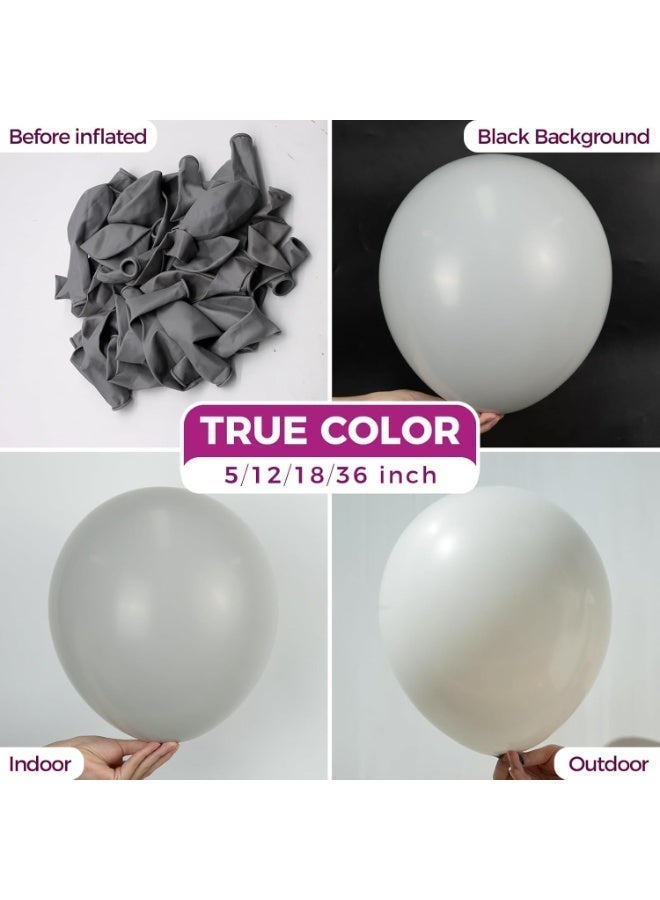 Gray Balloons Latex Party Balloons - 100 Pack 12 inch Round Helium Pastel Grey Balloons for Birthday Bridal Shower Wedding Anniversary Party Decorations - Image 3