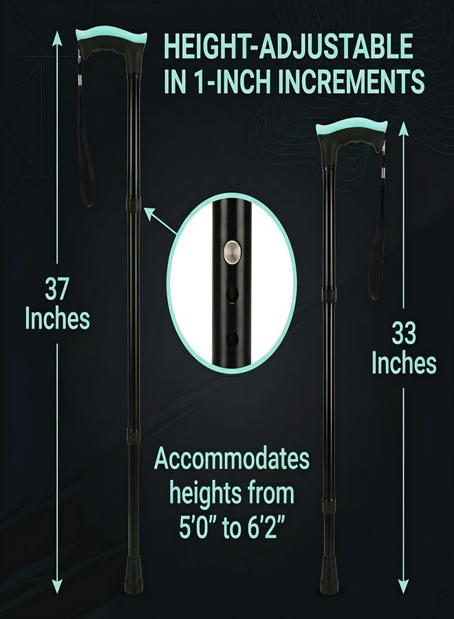 MCP Thunderbolt 4 Folding Sections Aluminium Foldable Walking Stick for Men, Women & Old People Support, Trekking Cane Stick (Black) - Image 2