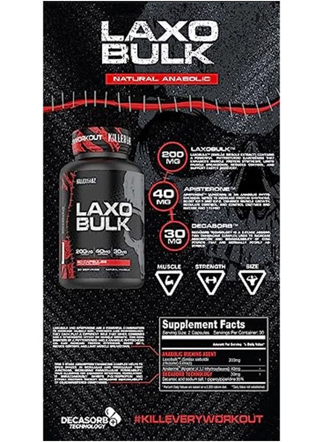 KILLER LABZ KILLER LABZ Laxo Bulk | 200mg Laxobulk | 40mg Apisterone | 30mg Decasorb | 60 كبسولة  - Image 3