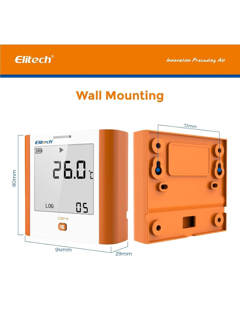 Elitech ISO 17025 Certified Elitech GSP8 Digital Data Logger Refrigerator Temperature Humidity Recorder Alarm Reusable Recorder Refrigerator Thermometer 100000 Points  - Image 5