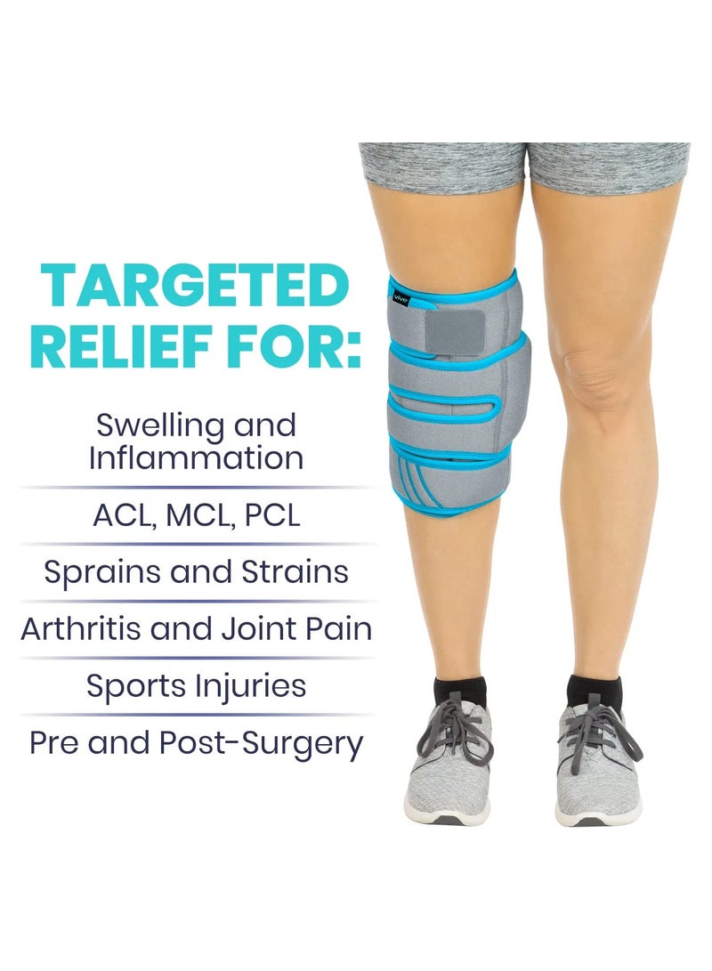 Knee Ice Pack Wrap, Heat Support Strap for Arthritis Pain, Tendonitis, Athletic Injury, Osteoarthritis, Meniscus and Patella Surgery - Image 2