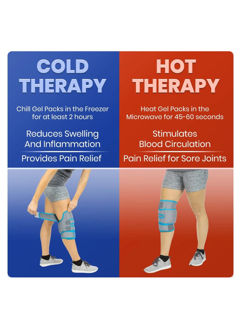 Knee Ice Pack Wrap, Heat Support Strap for Arthritis Pain, Tendonitis, Athletic Injury, Osteoarthritis, Meniscus and Patella Surgery - Image 5