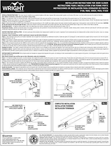 Wright Products - Replacement Jamb Bracket for Pneumatic Closers - Repair Bracket for Wright Product Closer Models V820, V920, V1020, V150 and VH440, Black - Image 5
