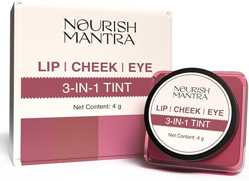 NOURISH MANTRA نوريش مانترا 3 في 1 تينت للشفاه والخدود والعينين بتركيبة خفيفة الوزن وعالية الصبغة تناسب جميع أنواع البشرة للنساء 4 جرام - Image 1
