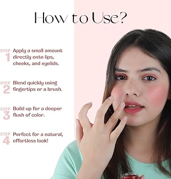 NOURISH MANTRA نوريش مانترا 3 في 1 تينت للشفاه والخدود والعينين بتركيبة خفيفة الوزن وعالية الصبغة تناسب جميع أنواع البشرة للنساء 4 جرام - Image 5