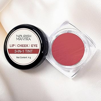 NOURISH MANTRA نوريش مانترا 3 في 1 تينت للشفاه والخدود والعينين بتركيبة خفيفة الوزن وعالية الصبغة تناسب جميع أنواع البشرة للنساء 4 جرام - Image 3