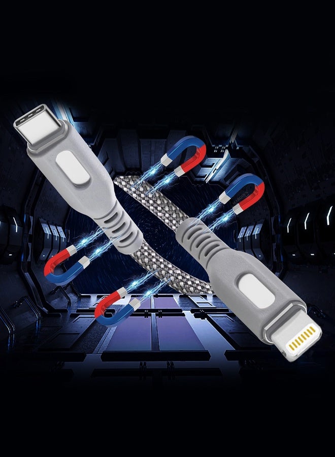 2Packs Magnetic USB-C to Lightning Fast Charging Cable (1M) - PD 18W, Snap-On Design, MFi-Certified, Nylon-Braided - Image 3