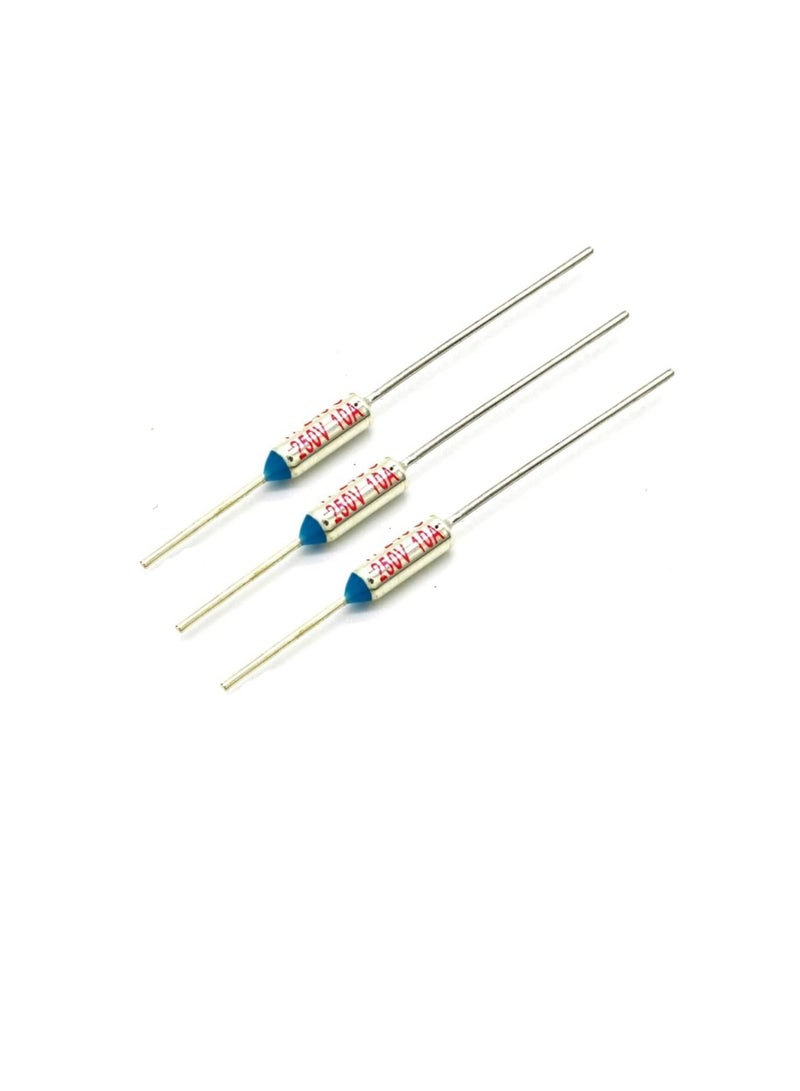 3 Pcs Temperature Control Circuit Cut Off Thermal Fuse, 10A, 15A High Quality Metal Cutoffs for Irons, Hair Dryers, Heaters, Refrigerators etc (10A, 120 Degree Celsius)  - Image 1