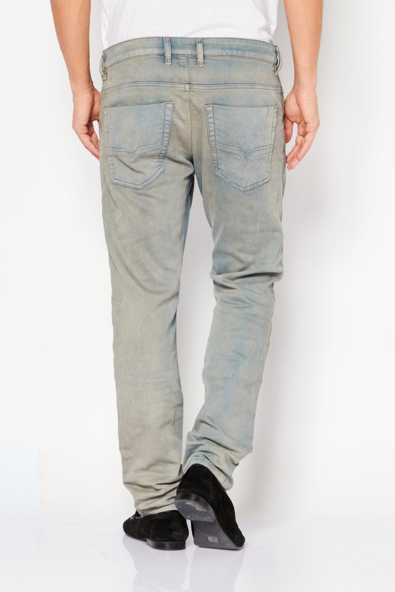 DIESEL جينز سويت ضيق عادي للرجال، مغسول وقابل للتمدد، أزرق - Image 4