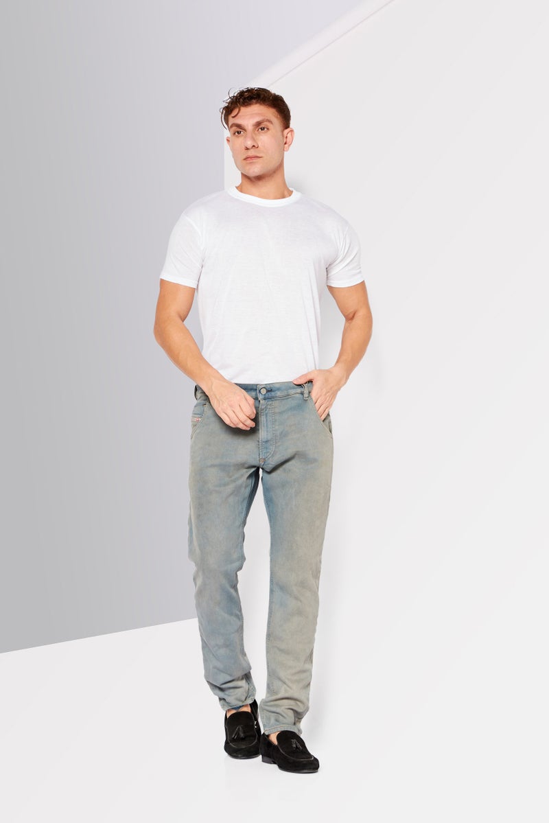 DIESEL جينز سويت ضيق عادي للرجال، مغسول وقابل للتمدد، أزرق - Image 2