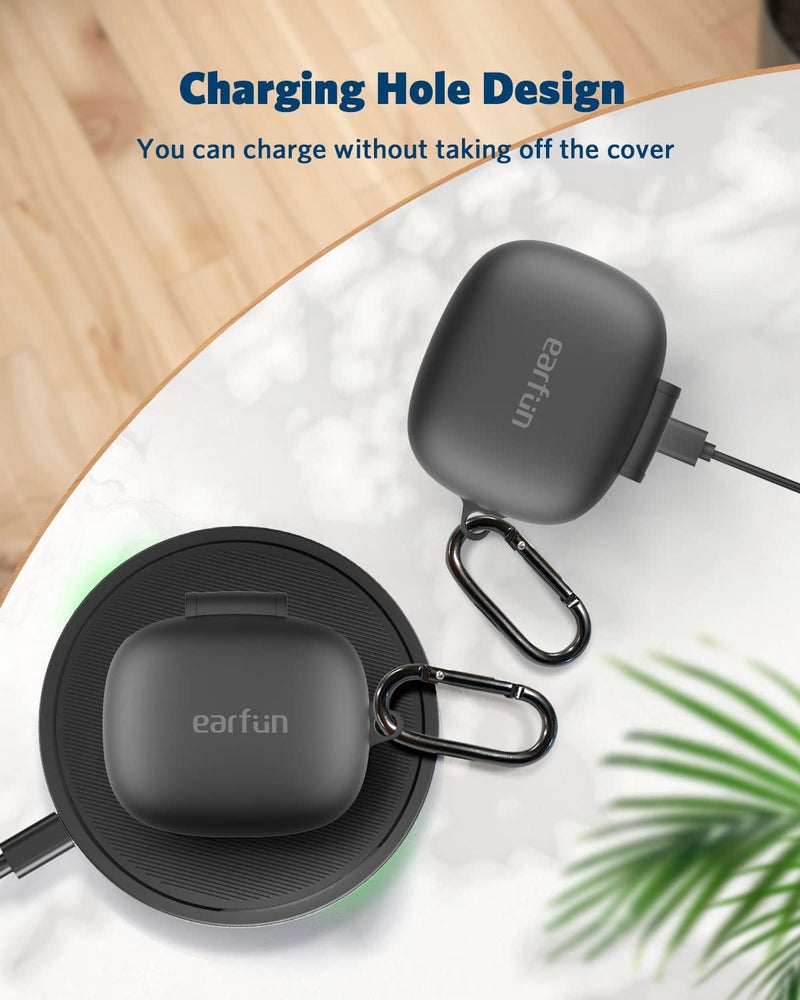 EarFun Air Pro 3 Case Cover, Soft Silicone Protective Cover Compatible With Earfun Air Pro 3 (Only Case Cover Included), Shockproof, Anti-Scratch,Headphones, Black - Image 5