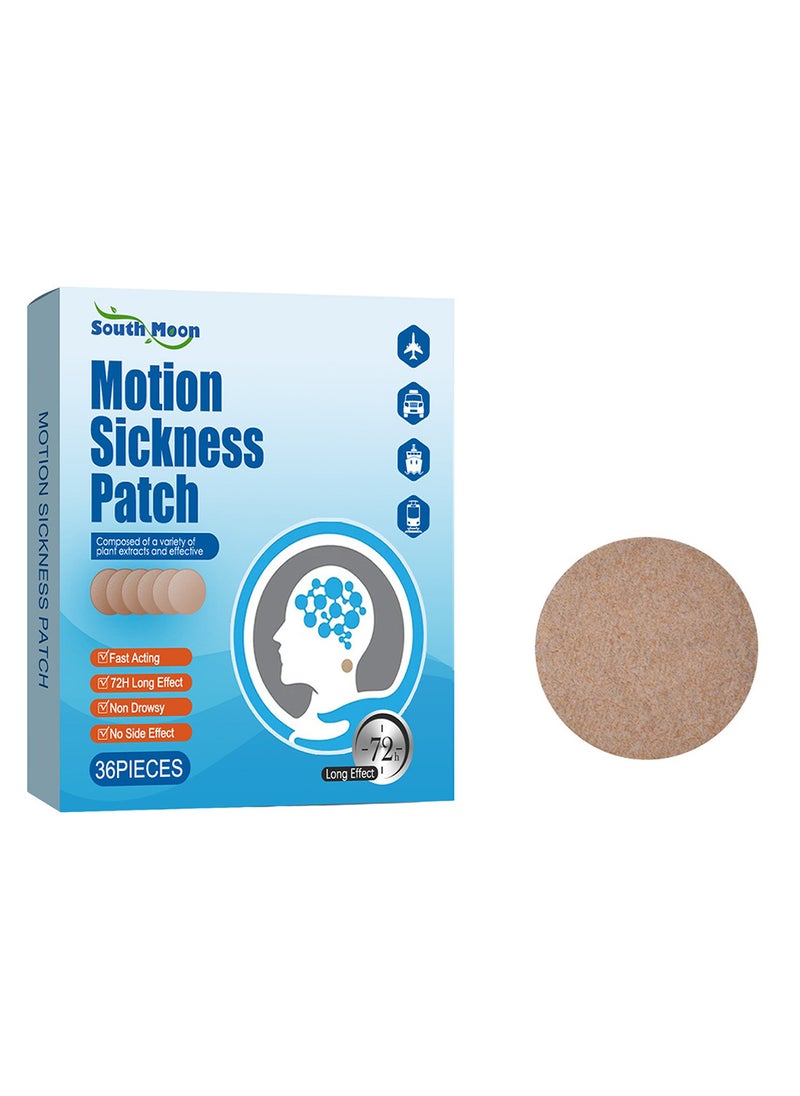 SOUTH MOON - Motion Sickness Patch, Fast Acting Non Drowsy Sea Sickness Patch Behind Ear for Kids and Adults, Relieves Tinnitus & Motion Sickness 36 Pieces - Image 1