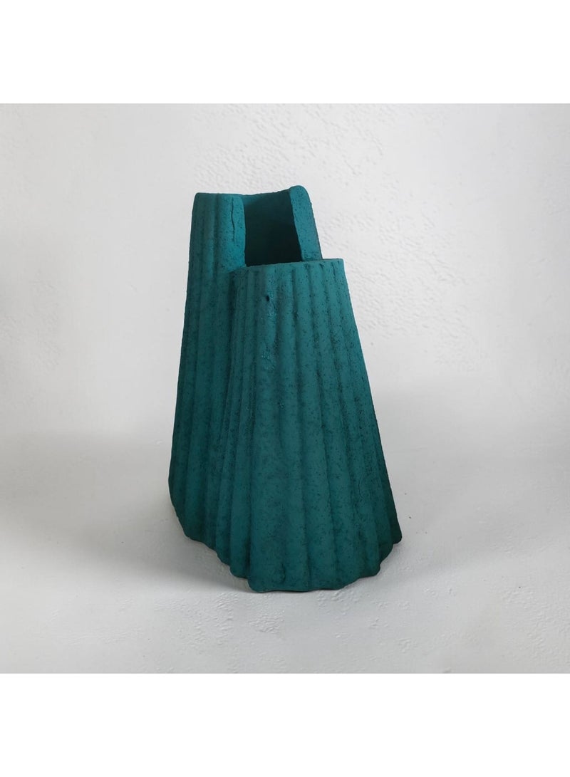 color zone pottery Decorative 32 cm pottery vase for office and home, featuring distinctive designs. - Image 3
