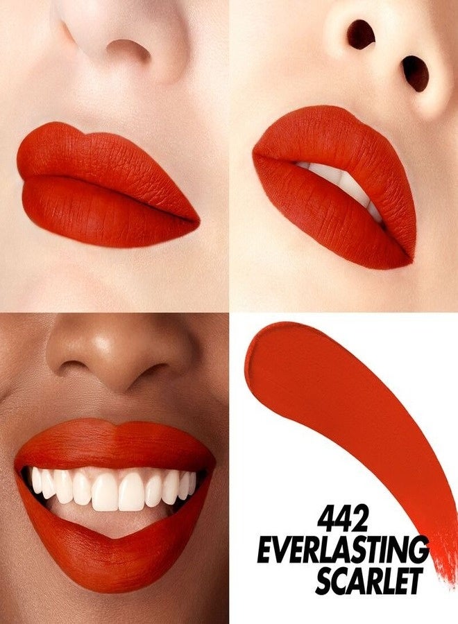 MAKE UP FOR EVER Rouge Artist For Ever Matte 24HR Longwear Liquid Lipstick 4.5ml – Shade 442 Everlasting Scarlet (Crimson Red) – Transfer-Proof, High-Pigment, Comfortable Matte Lip Color - Image 2