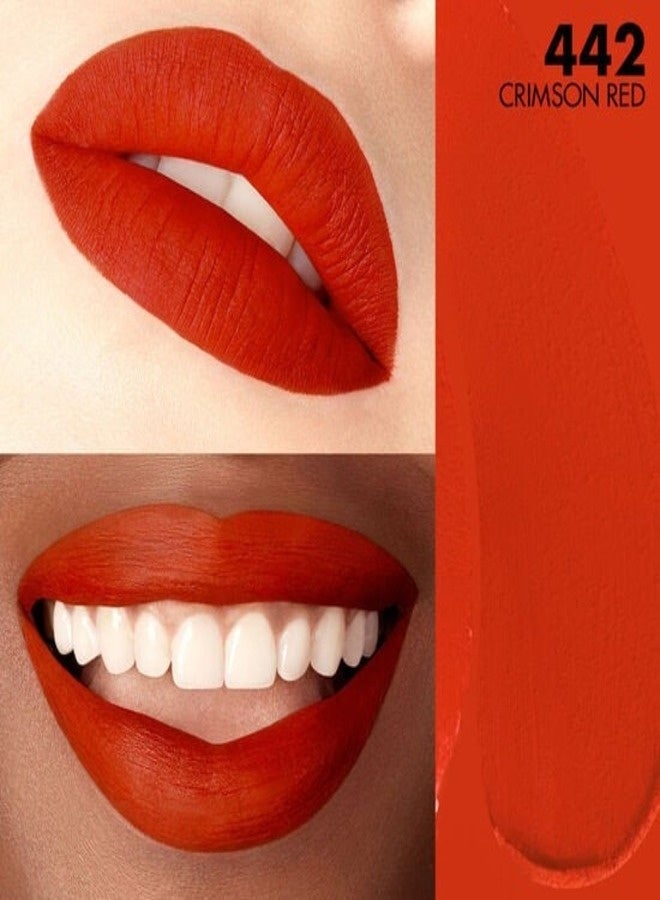 MAKE UP FOR EVER Rouge Artist For Ever Matte 24HR Longwear Liquid Lipstick 4.5ml – Shade 442 Everlasting Scarlet (Crimson Red) – Transfer-Proof, High-Pigment, Comfortable Matte Lip Color - Image 3