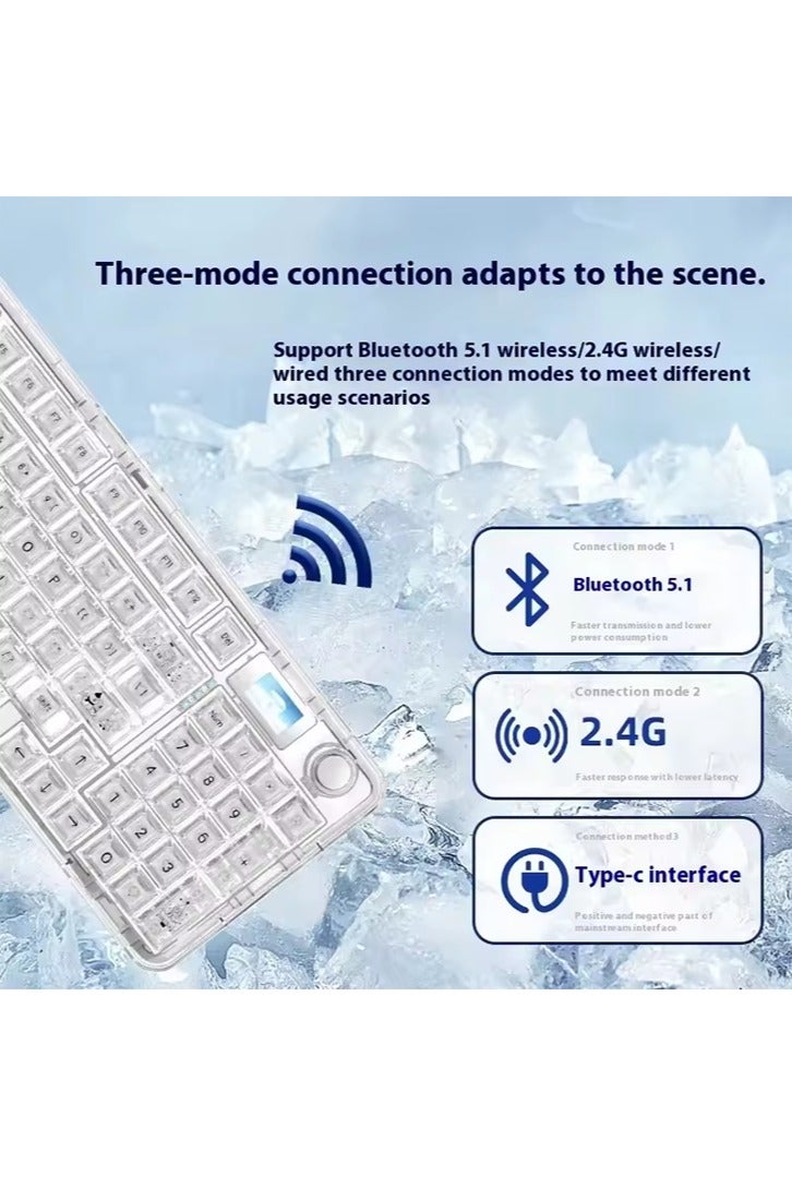 AULA F-NB98 Mechanical Keyboard 3 Mode Multi-functional Knob Custom Screen Gaming Keyboard RGB Backlit Hot Swap PC Gamer Gifts - Image 4