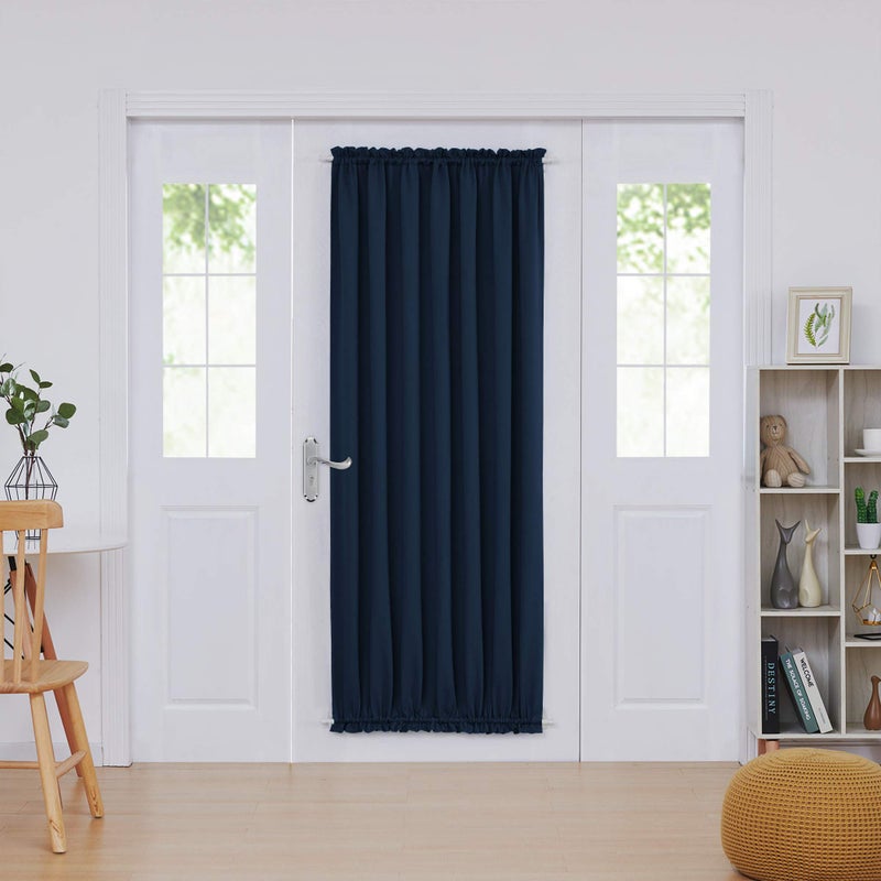 Deconovo Rod Pocket Blackout Drapes - Energy Saving Blackout Curtain Panel for Doors (54x72 in  Navy Blue  1 Panel) - Image 1