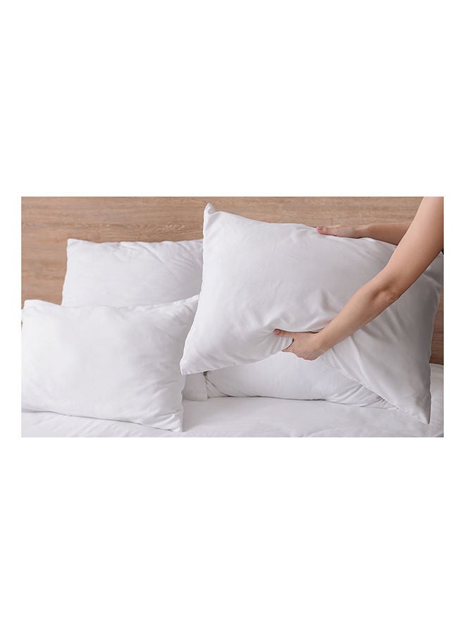Hotel Linen Klub طقم من 4 وسائد ضغط بحجم 48 سم × 70 سم، غلاف خارجي: 100% ميكروفايبر، حشو: 700 جرام ألياف هولow شعور ناعم، اللون: أبيض  - Image 2