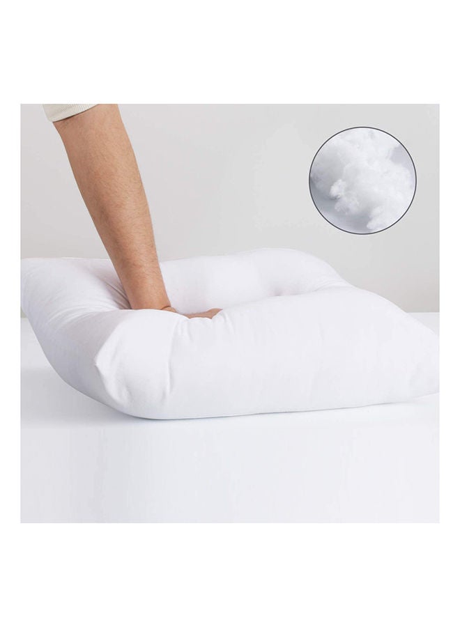 Hotel Linen Klub طقم من 4 وسائد ضغط بحجم 48 سم × 70 سم، غلاف خارجي: 100% ميكروفايبر، حشو: 700 جرام ألياف هولow شعور ناعم، اللون: أبيض  - Image 4