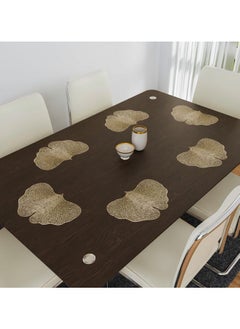 ماركة غير محددة طقم مفارش طاولة طعام على شكل فراشة مكون من قطعتين باللون الذهبي  - Image 4