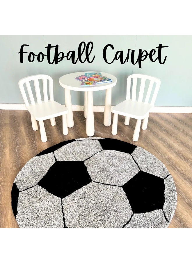 Carpetivity Football-Themed Kids Carpet – soft tufted rug designed for children’s rooms, perfect for bedrooms and playrooms. Dry clean only.  - Image 1