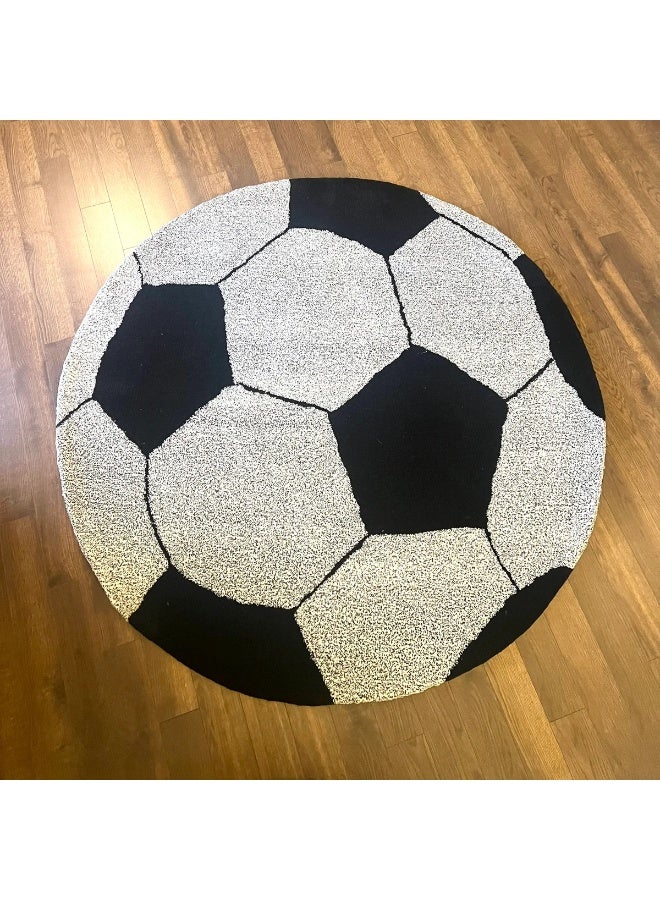 Carpetivity Football-Themed Kids Carpet – soft tufted rug designed for children’s rooms, perfect for bedrooms and playrooms. Dry clean only.  - Image 2