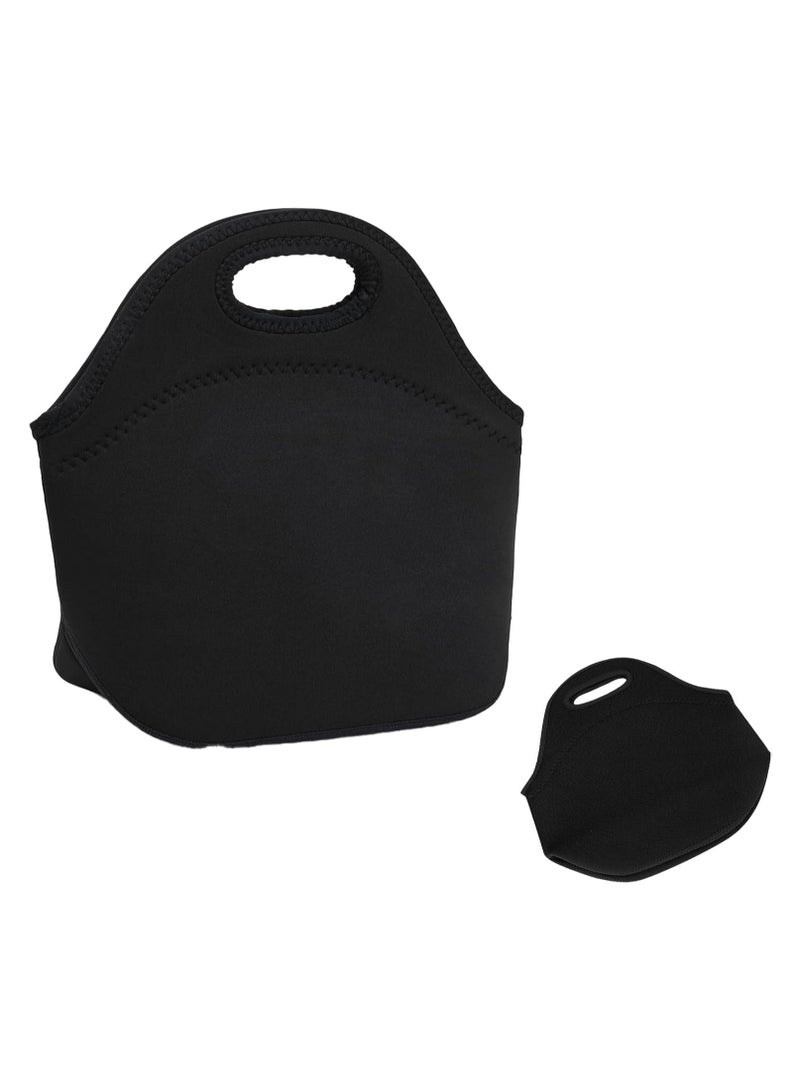 أوزيغالور حقيبة غداء معزولة من النيوبرين، خفيفة الوزن ومقاومة للتسرب، مثالية للعمل والنزهات (أسود، 31×31 سم) - Image 1