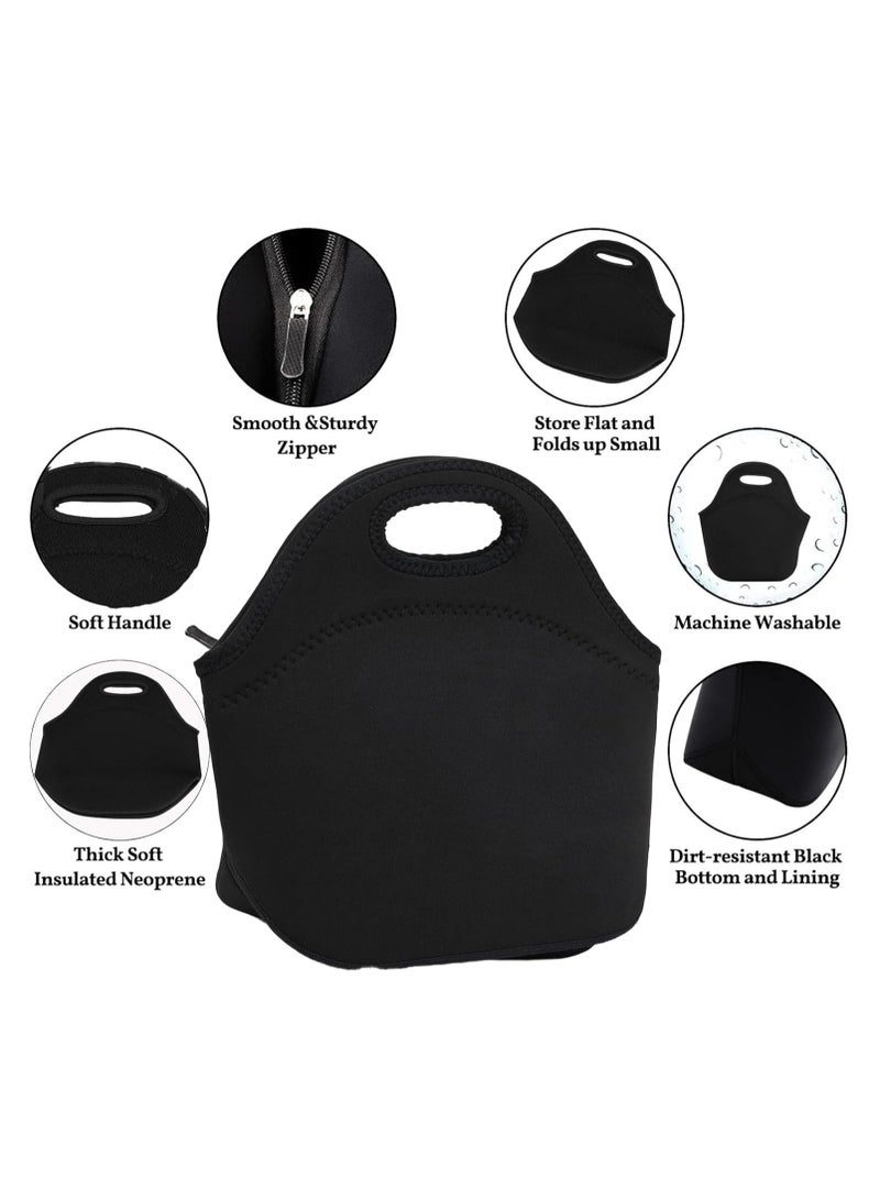 أوزيغالور حقيبة غداء معزولة من النيوبرين، خفيفة الوزن ومقاومة للتسرب، مثالية للعمل والنزهات (أسود، 31×31 سم) - Image 2