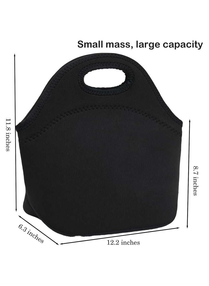 أوزيغالور حقيبة غداء معزولة من النيوبرين، خفيفة الوزن ومقاومة للتسرب، مثالية للعمل والنزهات (أسود، 31×31 سم) - Image 3