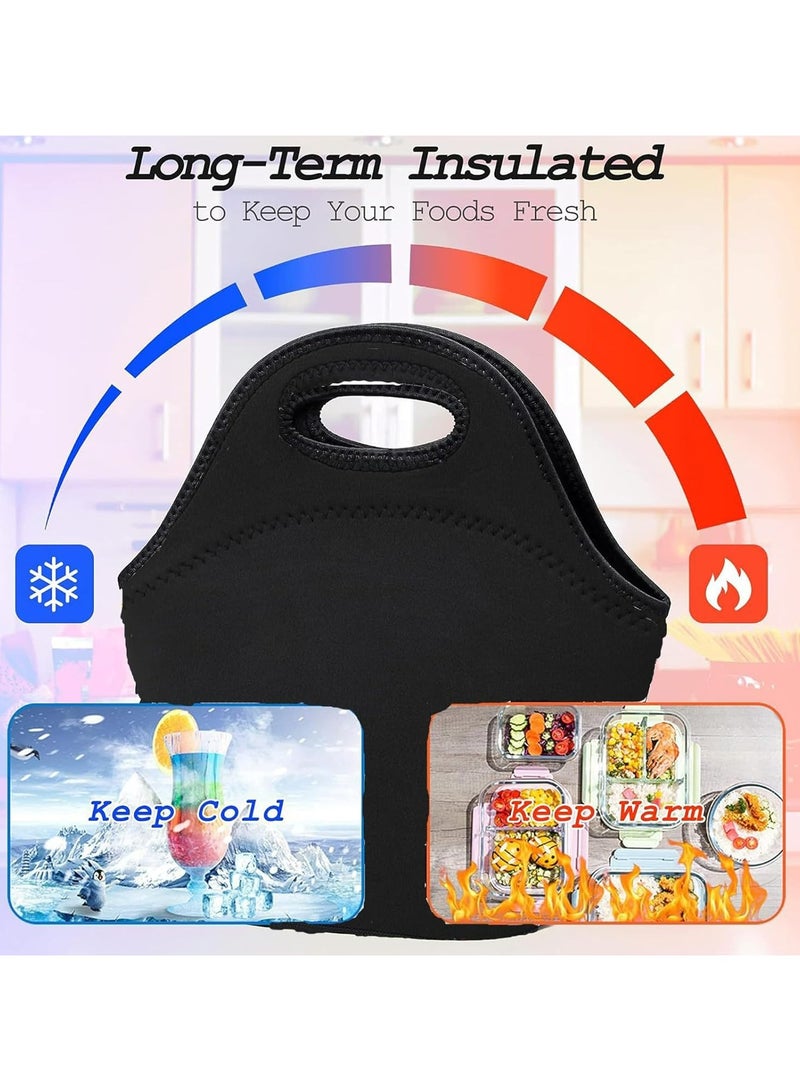 أوزيغالور حقيبة غداء معزولة من النيوبرين، خفيفة الوزن ومقاومة للتسرب، مثالية للعمل والنزهات (أسود، 31×31 سم) - Image 4